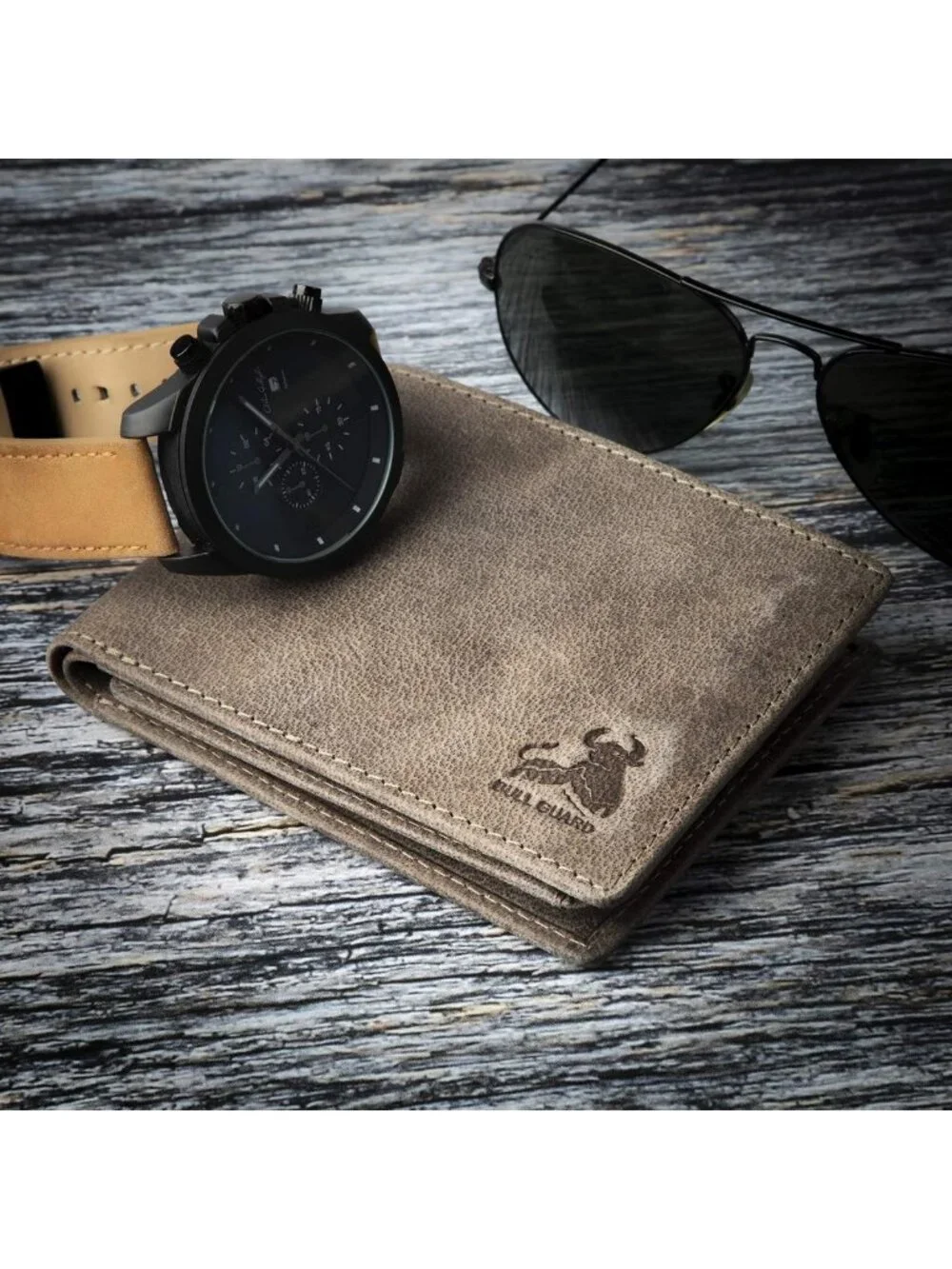 Premium Leather Bifold Wallet for Men | RFID Blocking, 2 ID Windows, High
